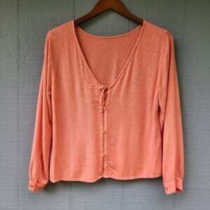 Cloth & Stone Tie Back Peachy Pink Blouse Top XS